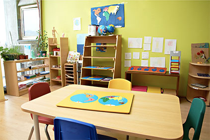 empty classroom image